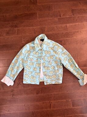 Light Blue Dice-Print Jacket